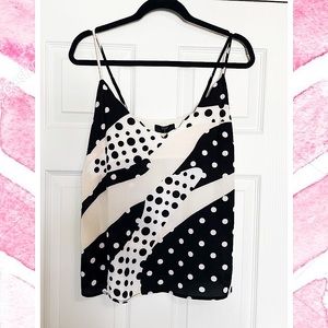 Black & White Spaghetti Scalloped Top